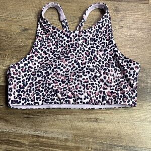 Girls Leopard Print Sports Bra 10/12
